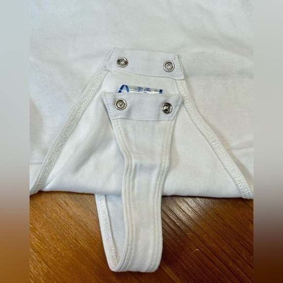 NWT Good American White Open-Back Short-Sleeve Thong Bodysuit with Snaps, XXXL - Picture 10 of 15